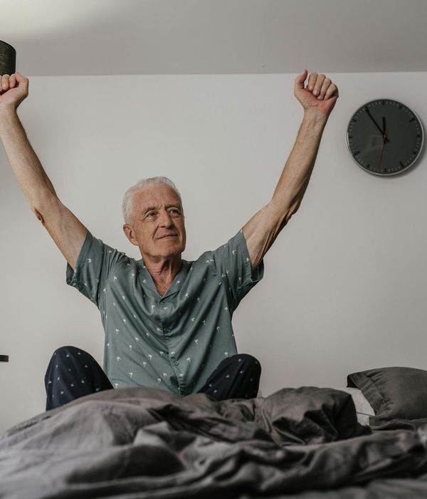 Active man starting his morning routine in a modern space